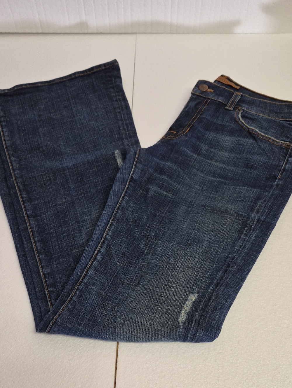 Arden B Women’s Dark Blue Boot Cut Jeans with Faded Detail